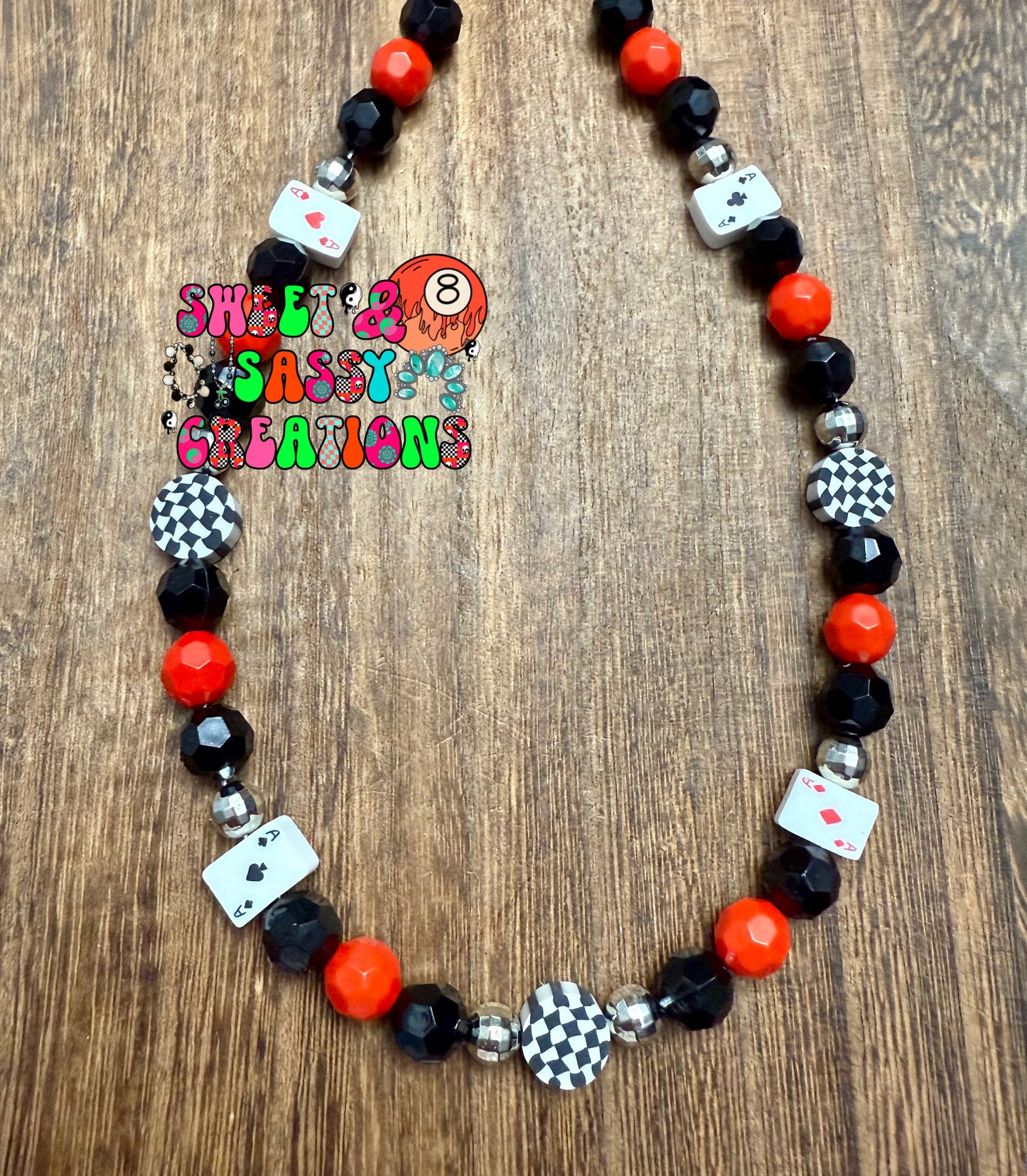Play your cards right necklace (please leave size in notes at checkout)