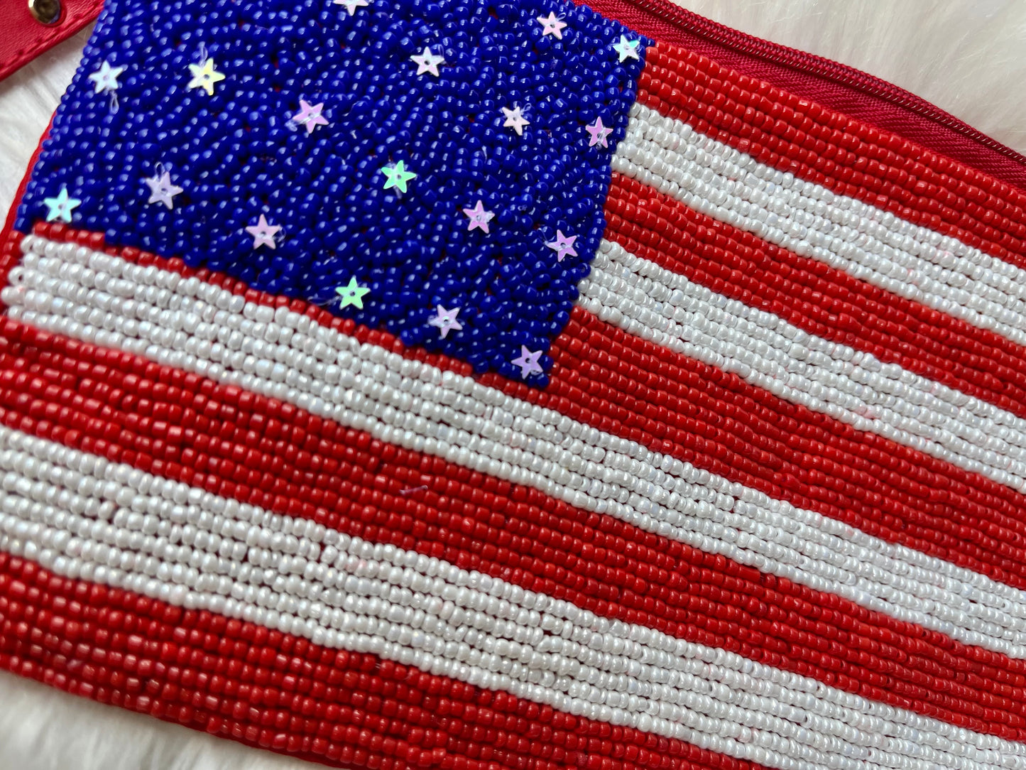 American Flag Wristlet