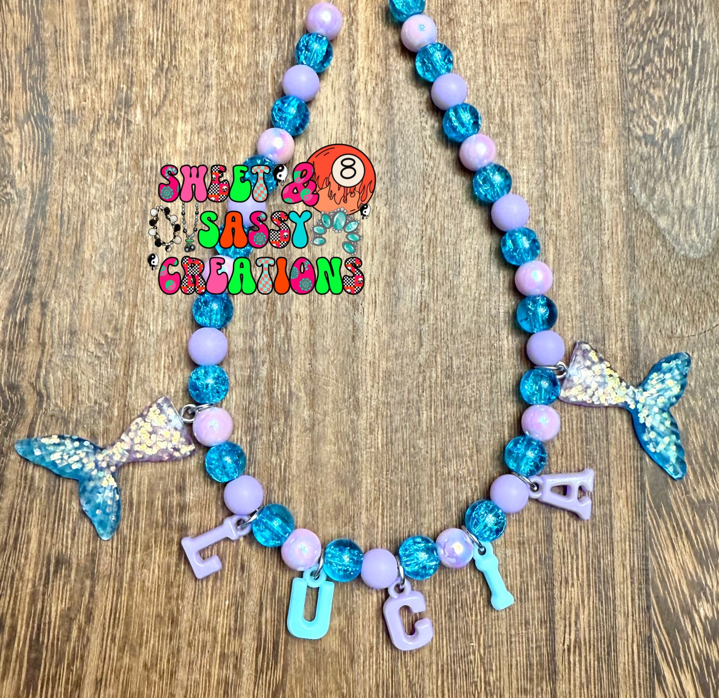 Mermaid Tail Name Necklace (please leave size in notes at checkout)