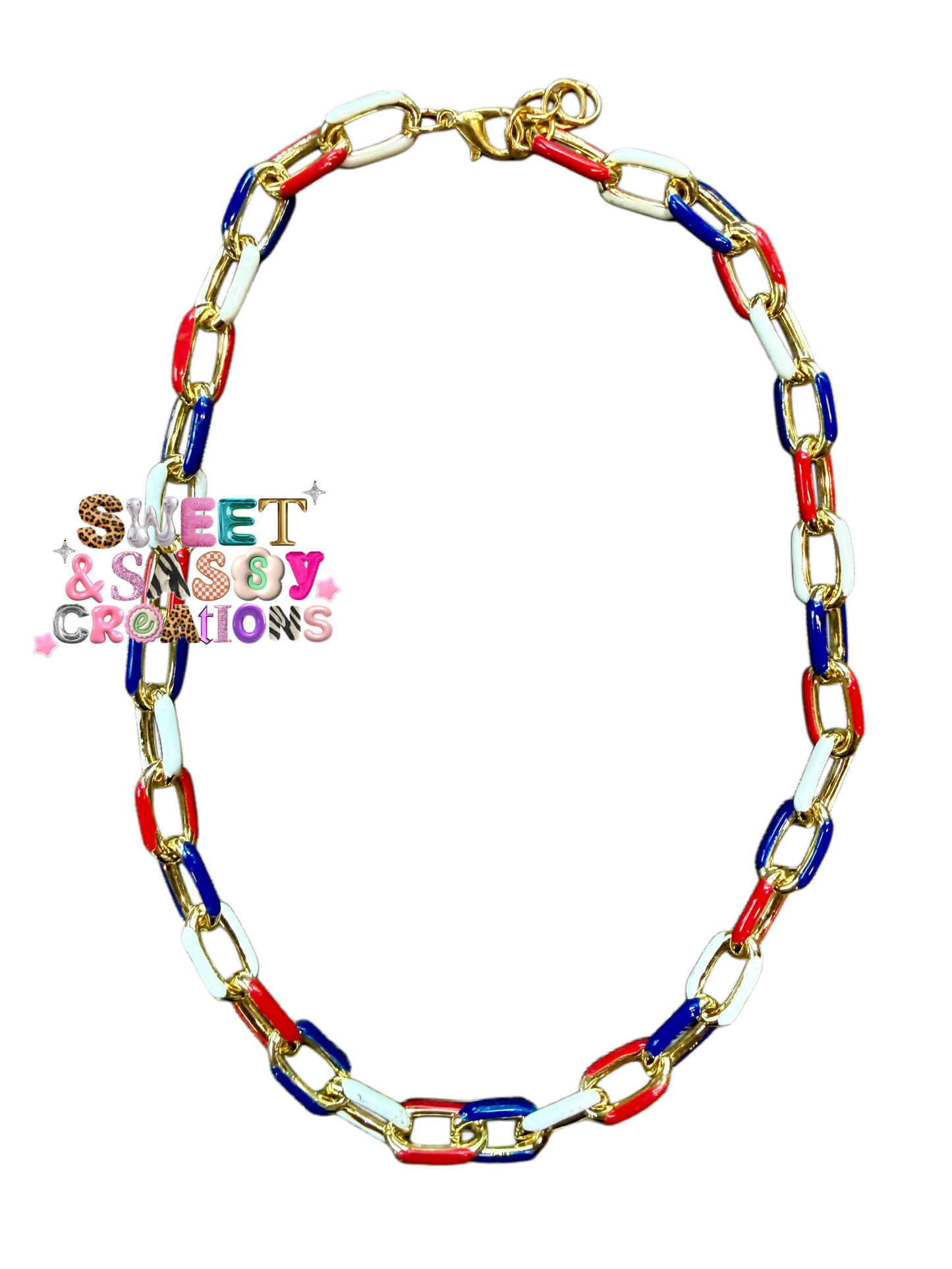 RWB chain Necklace (please leave size in notes at checkout)