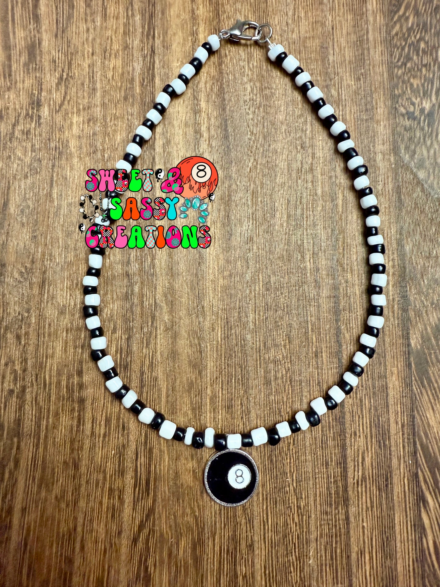 Mini magic 8 necklace (please leave size in notes at checkout)