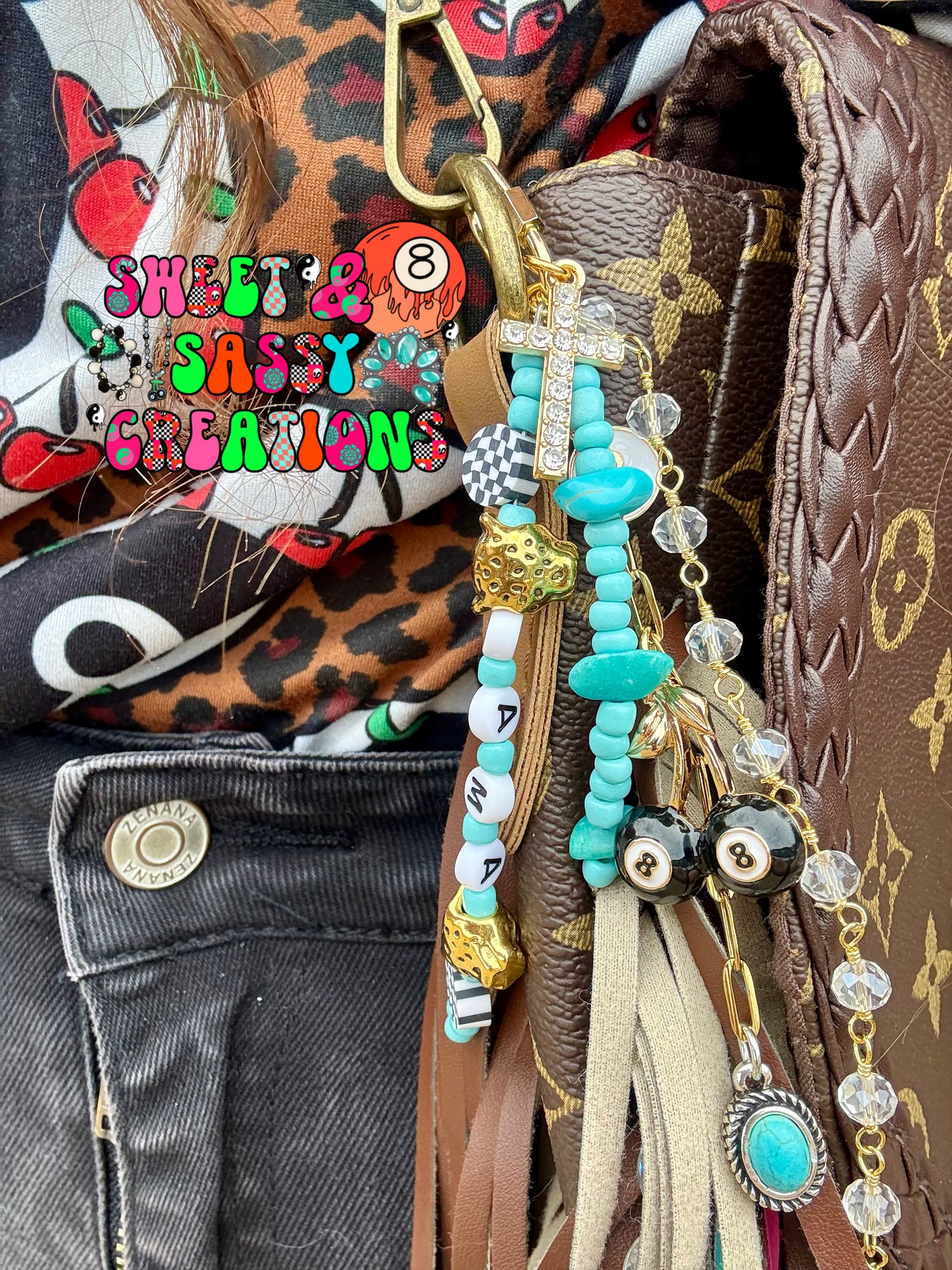 Sassy Drip Bag Chains (completely customizable) leave notes at checkout.