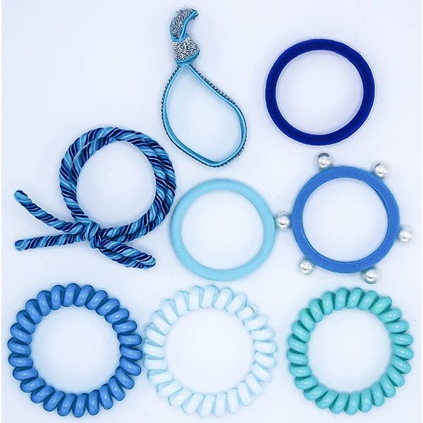 Hair Ties Pop set- Blue