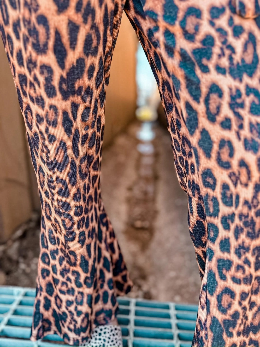 Flare Leg Leopard Jumpsuit