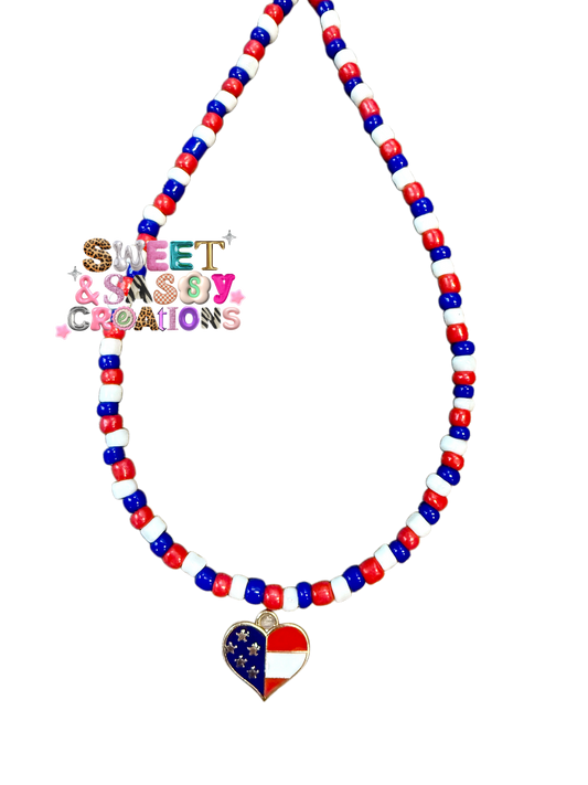 Heart of the USA Necklace (please leave size in notes at checkout)