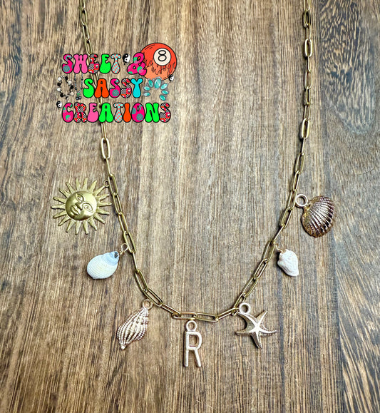 Personalized Seashell Necklace (please leave size in notes at checkout with initial)