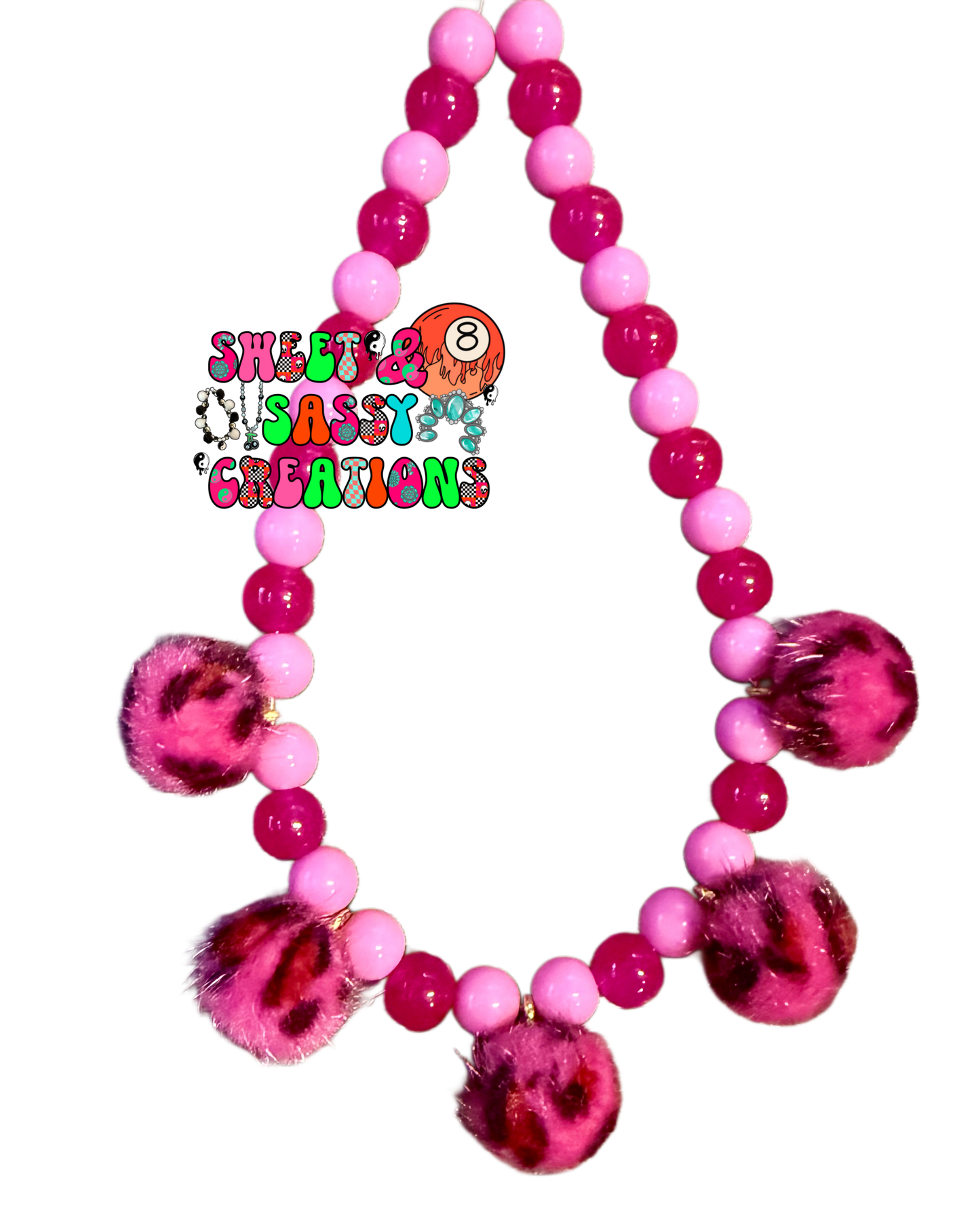 Pink Cheetah Necklace (please leave size in notes at checkout)