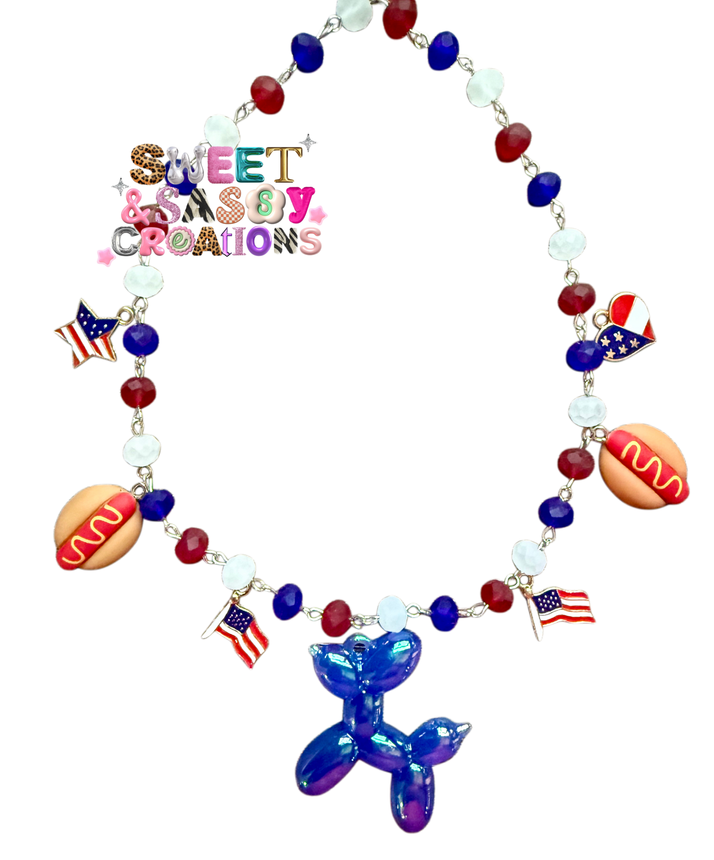 Patriotic Dog Necklace
