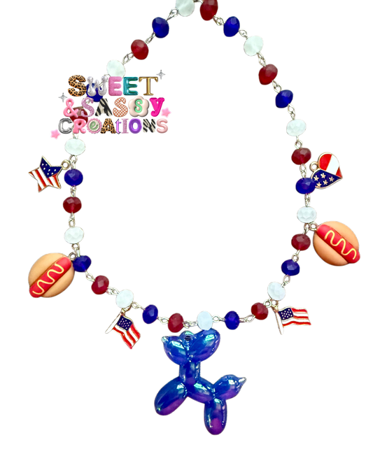 Patriotic Dog Necklace