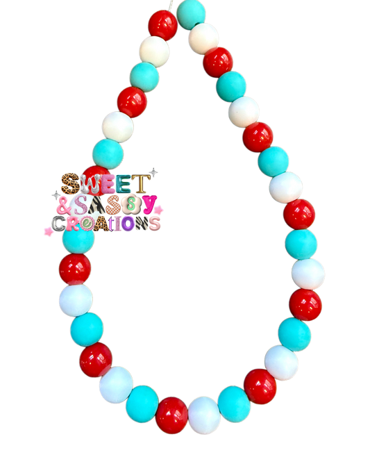 Red white and cool necklace
