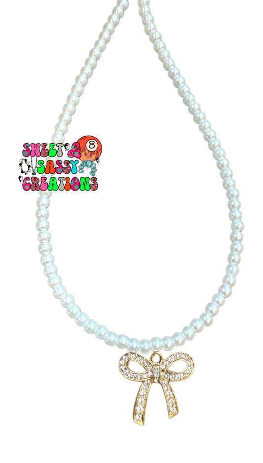Be mine bow necklace (please leave size in notes at checkout)