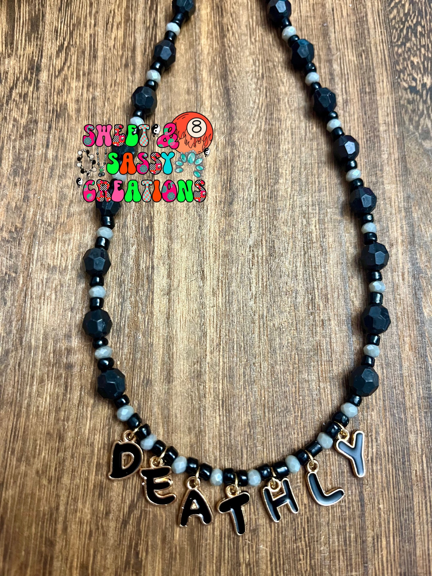 OOAK deathly Necklace (please leave size in notes at checkout )