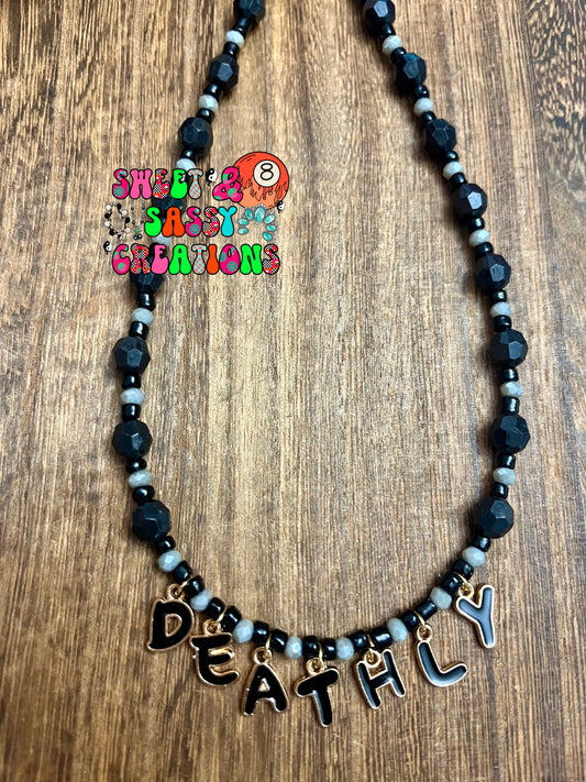 OOAK deathly Necklace (please leave size in notes at checkout )