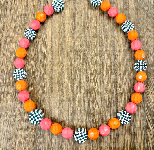 Sunburst checker necklace