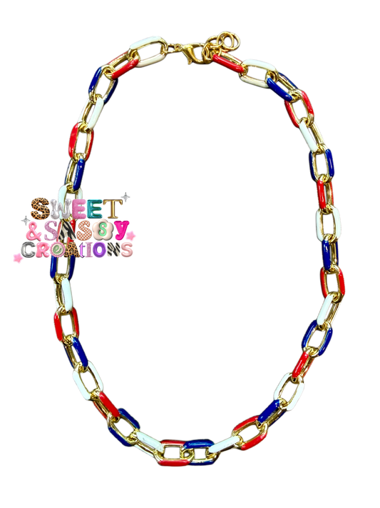 RWB chain Necklace (please leave size in notes at checkout)