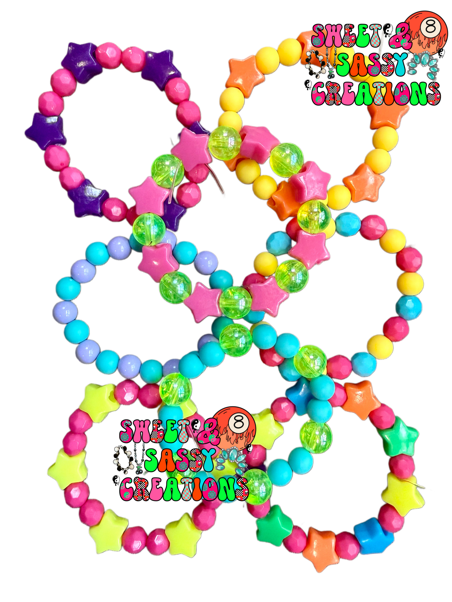 Neon Mystery Bracelets (please leave size in notes at checkout) example of what they might look like
