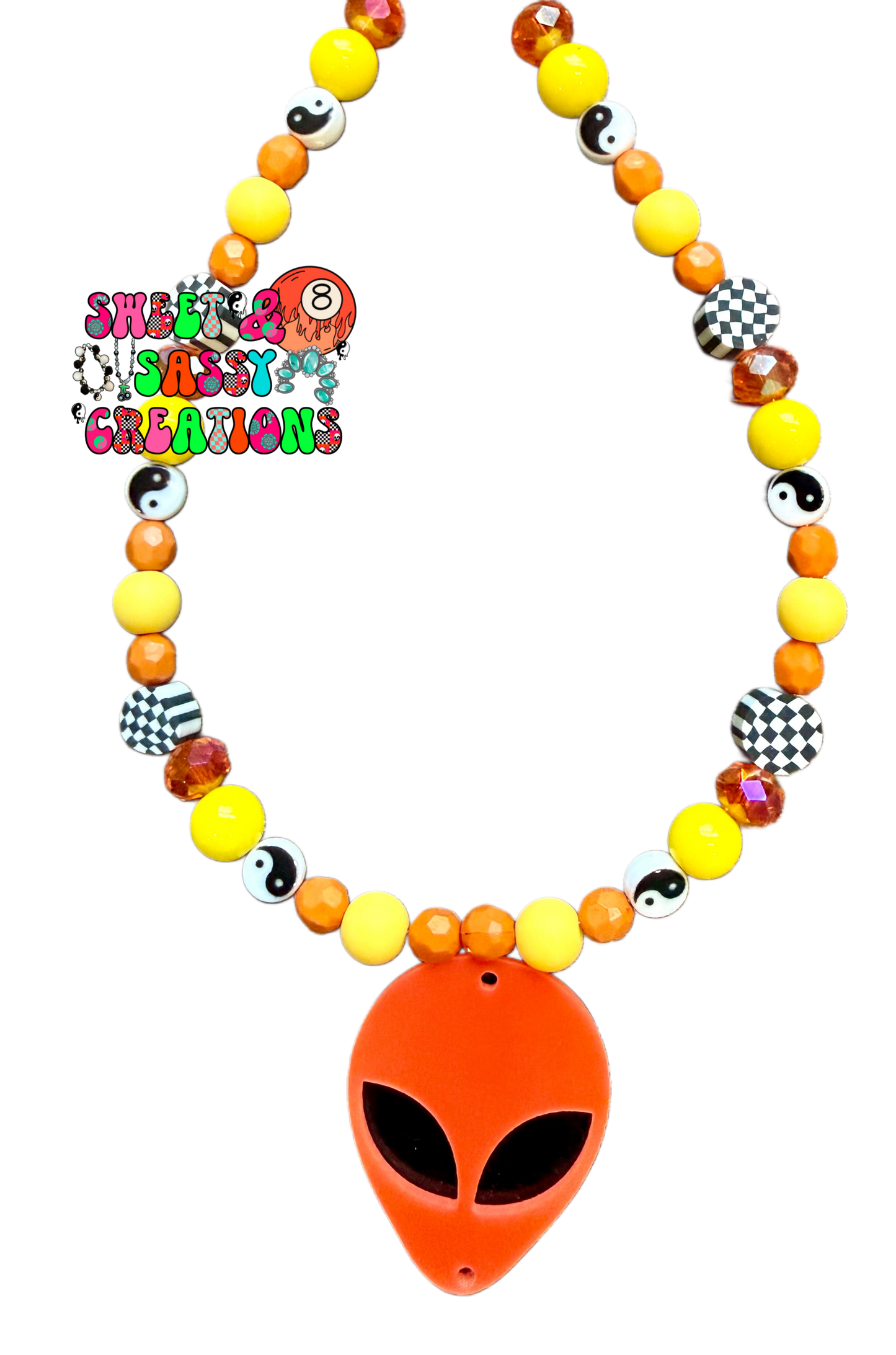 Neon Galaxy Girl Necklace (please leave size in notes at checkout)