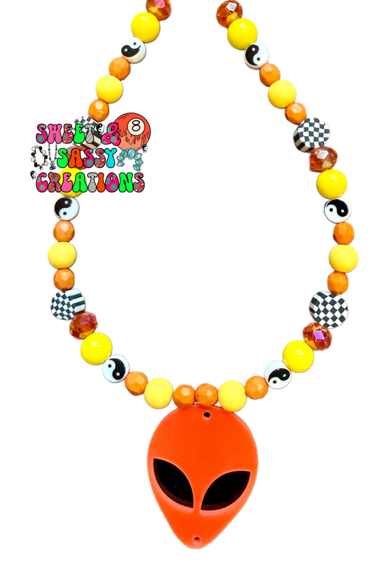 Neon Galaxy Girl Necklace (please leave size in notes at checkout)