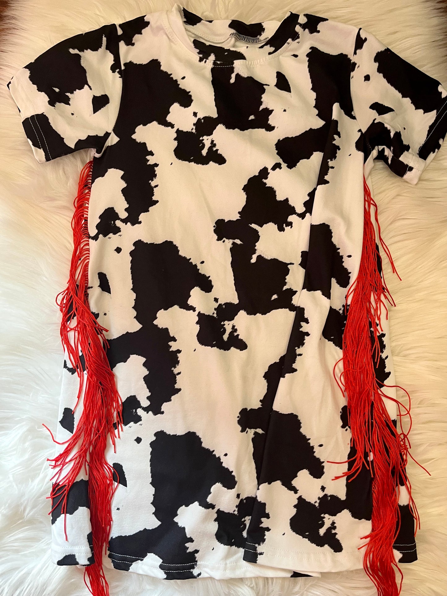 Kids Cowprint T-shirt Dress