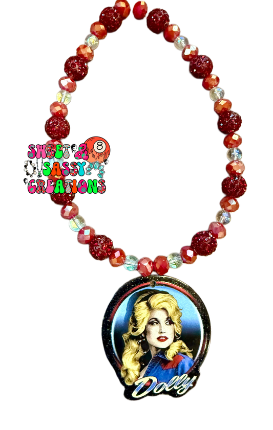 OOAK Queen of country necklace (please leave size in notes at checkout)