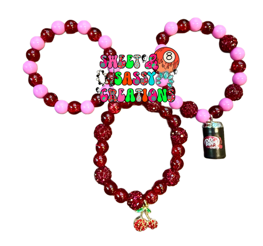 Cherry on top bracelet stack (please leave size in notes at checkout)