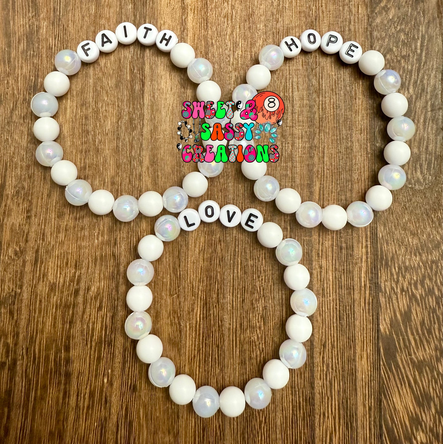 Faith Hope Love Bracelet Stack (please leave size in notes at checkout)