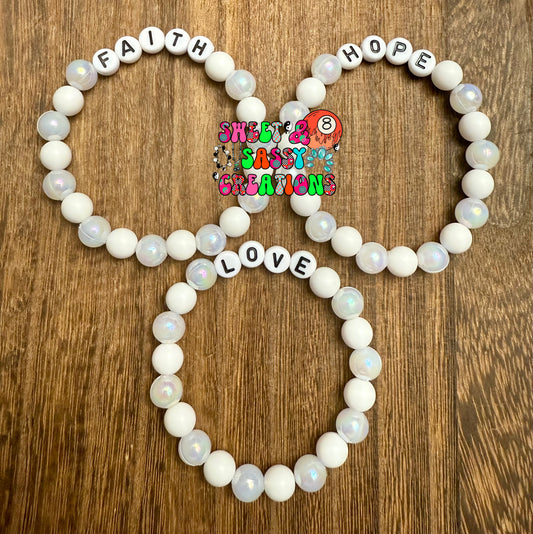 Faith Hope Love Bracelet Stack (please leave size in notes at checkout)