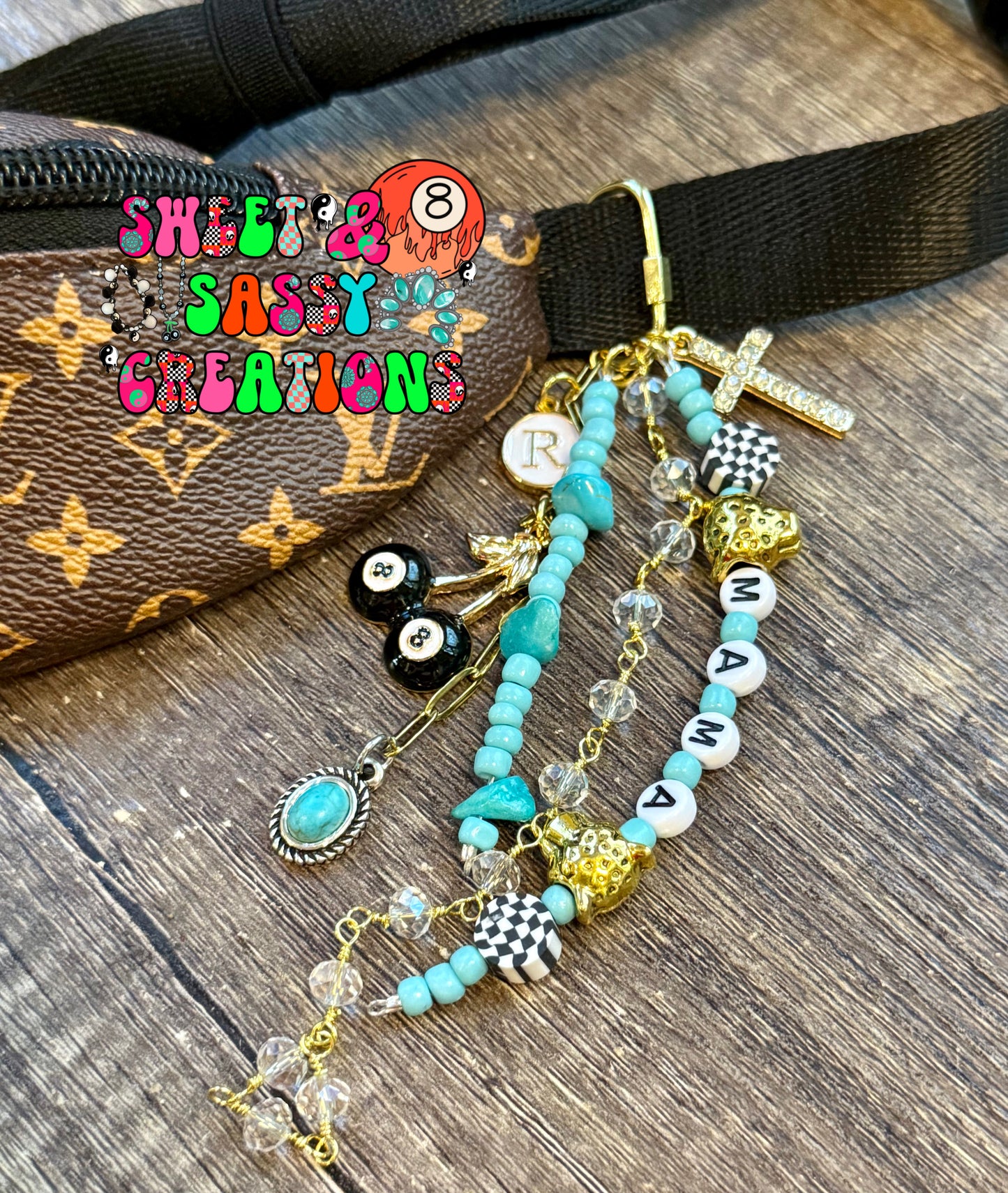 Sassy Drip Bag Chains (completely customizable) leave notes at checkout.