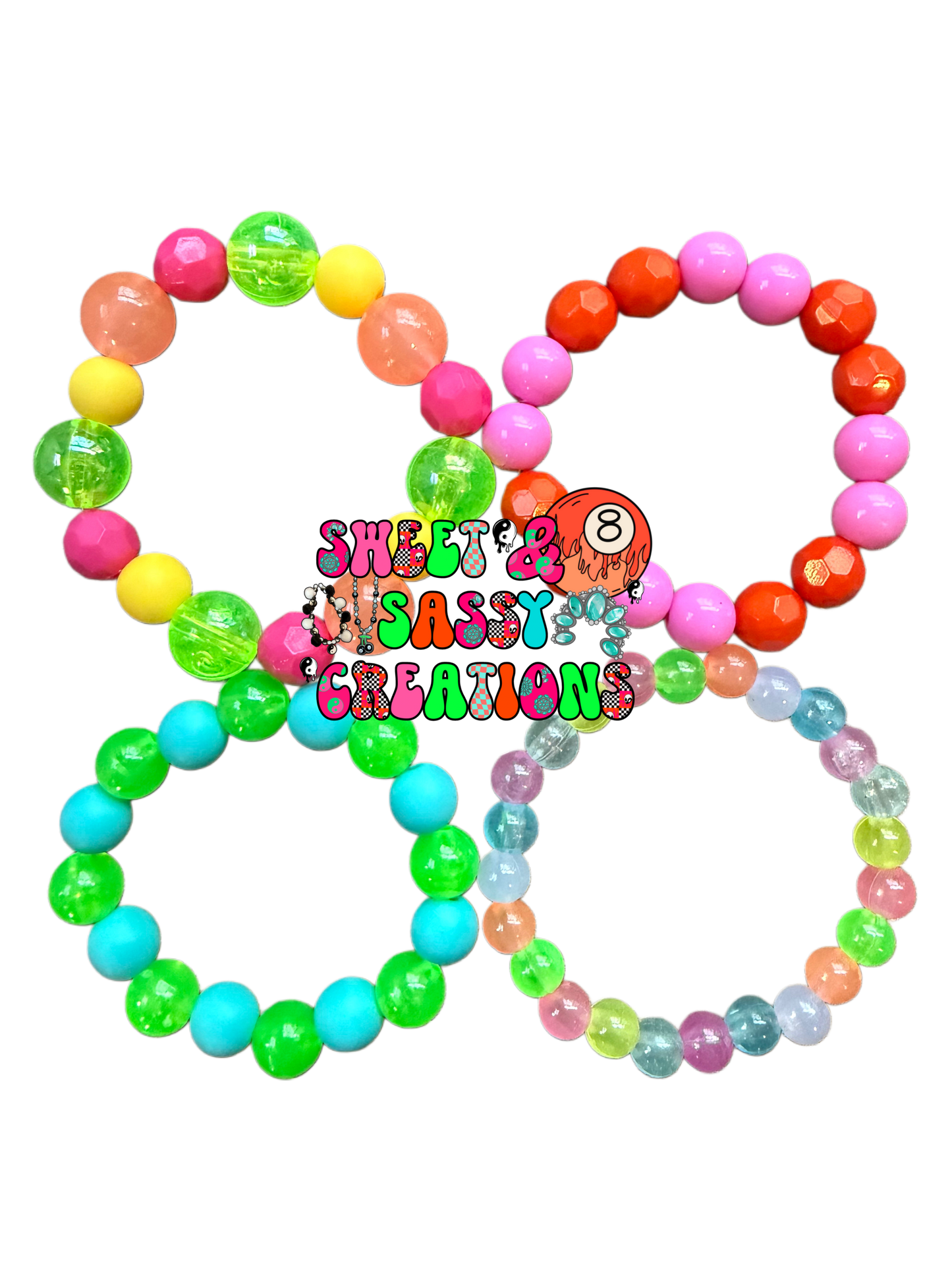 Neon Bracelet Stack (please leave size in notes at checkout) some glow in the dark beads