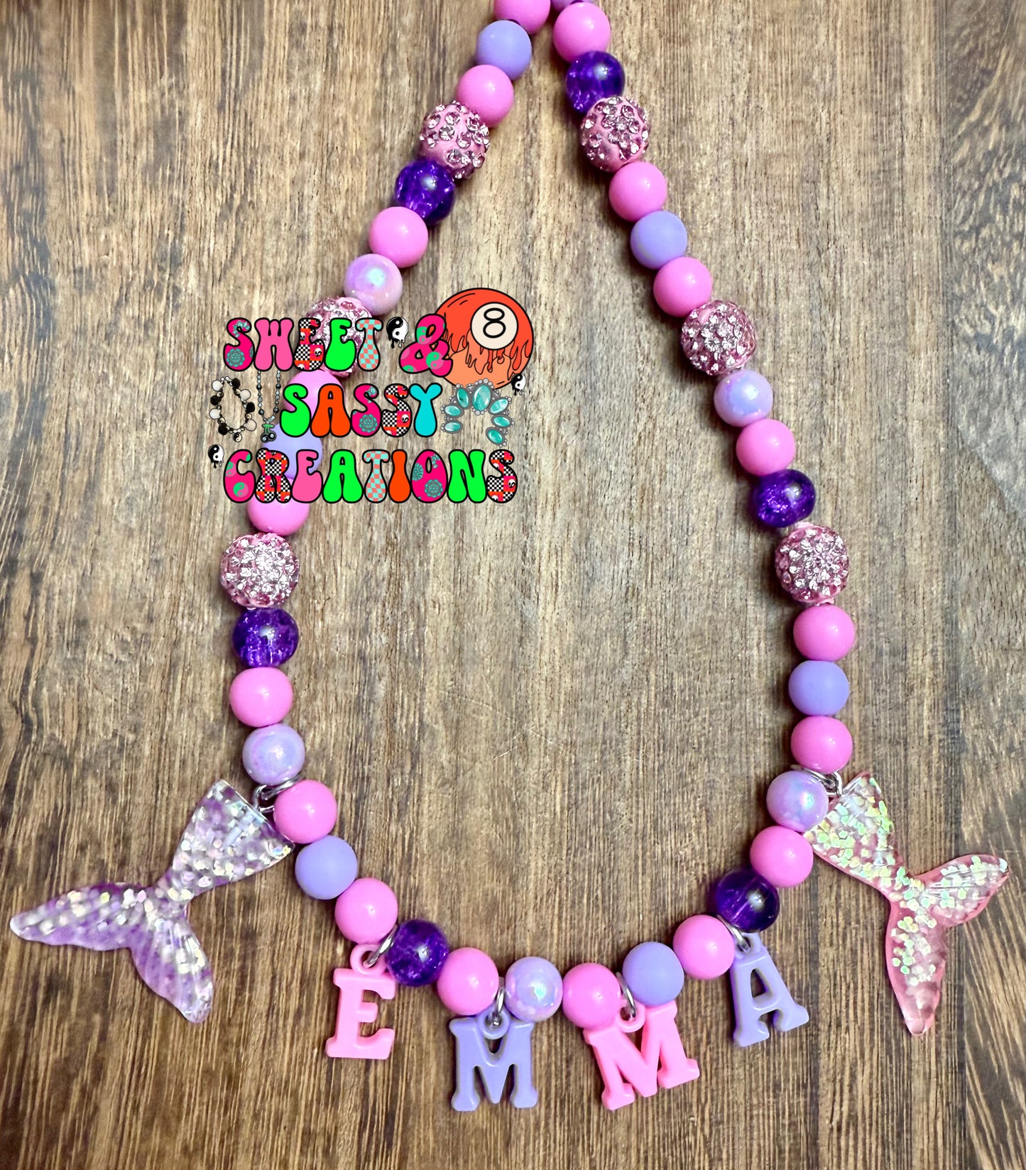 Mermaid Tail Name Necklace (please leave size in notes at checkout)