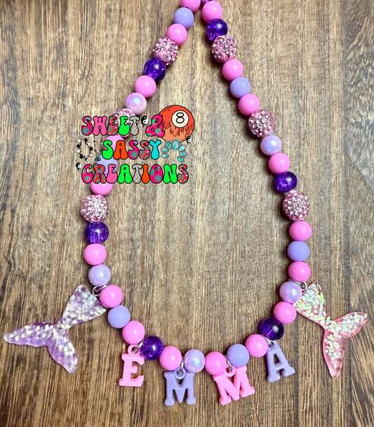 Mermaid Tail Name Necklace (please leave size in notes at checkout)