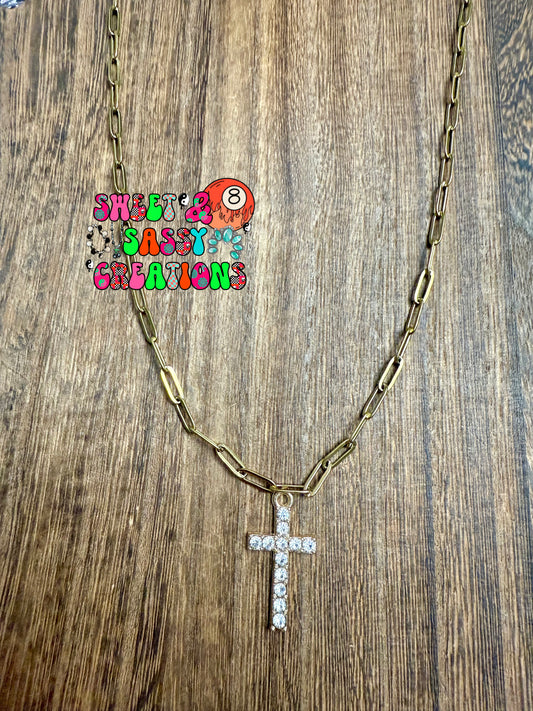 Believe in him Necklace (select chain color and leave size)