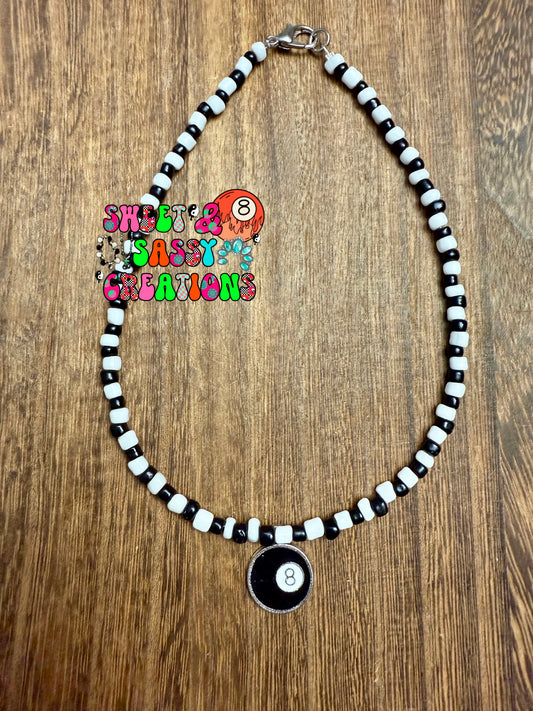 Mini magic 8 necklace (please leave size in notes at checkout)