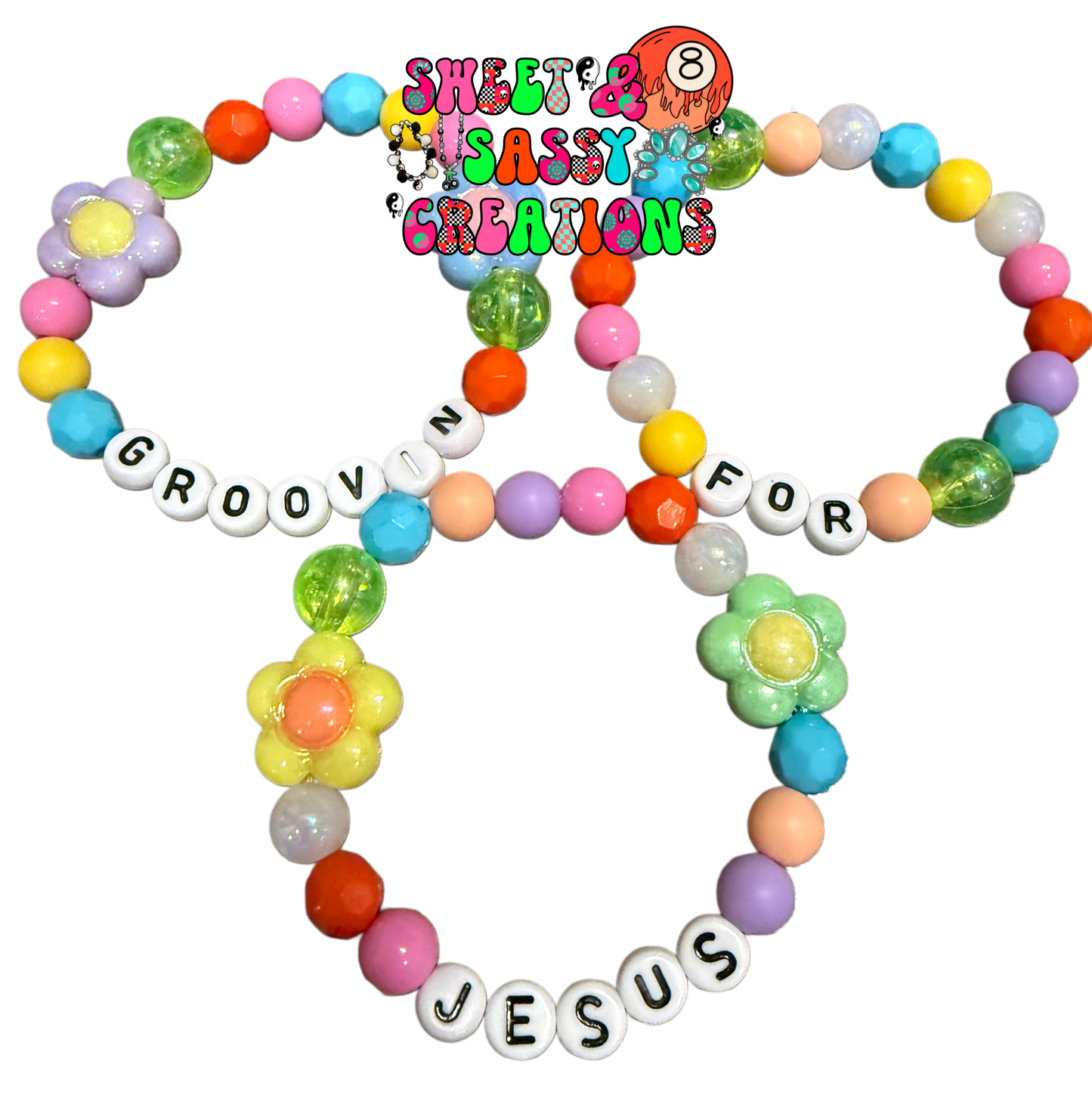 Groovin for Jesus bracelet stack