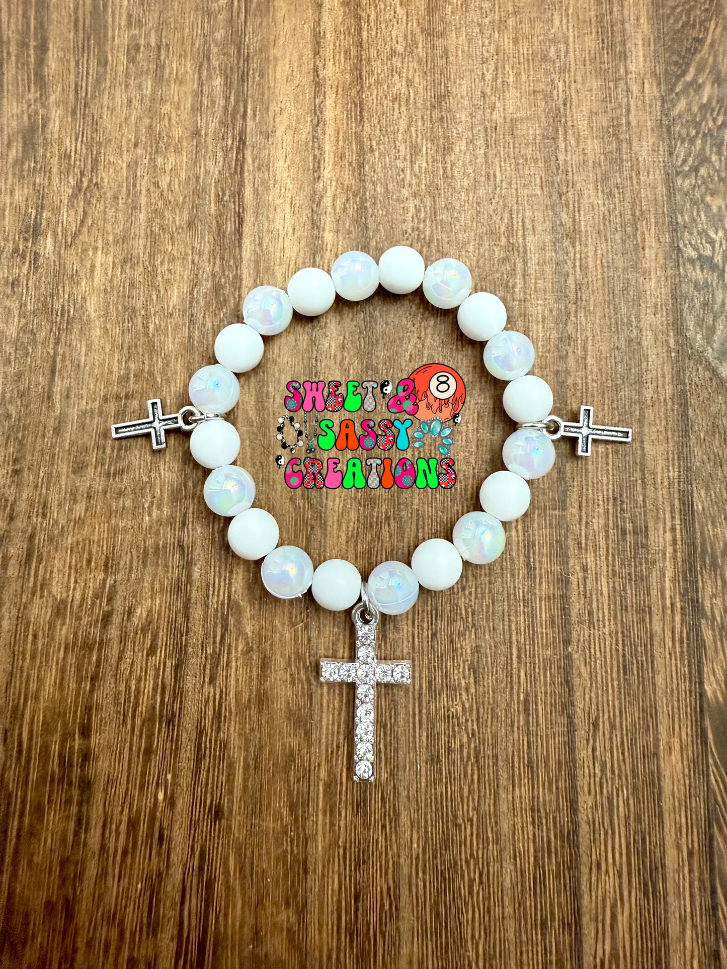 Cross charm bracelet (please leave size in notes at checkout)