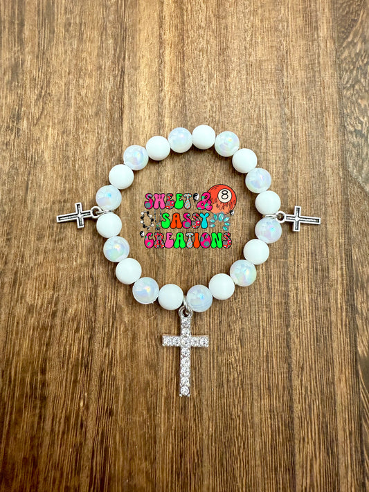 Cross charm bracelet (please leave size in notes at checkout)