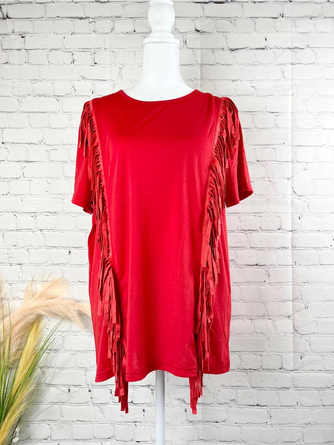 Red Fringe Top