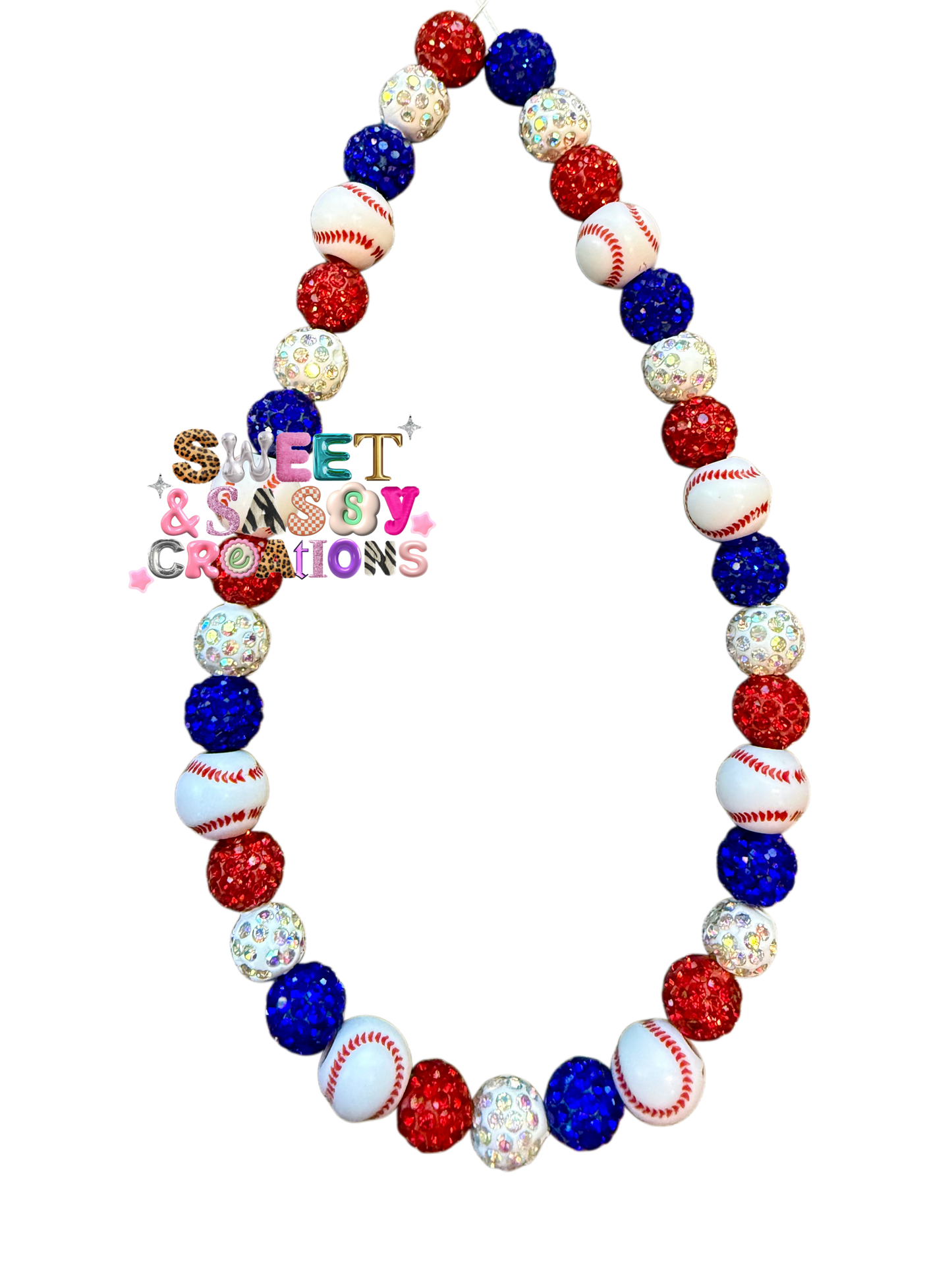 Baseball Flag Drip Necklace (Please Leave size in notes at checkout)