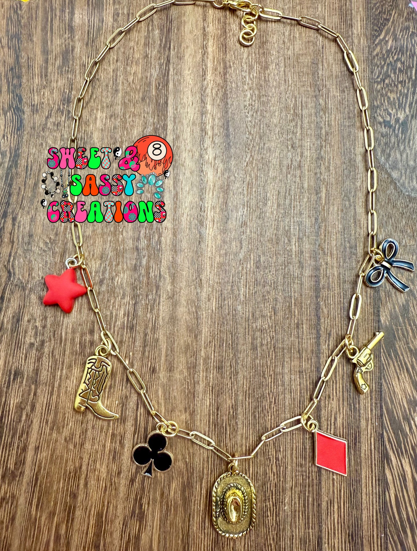 Punchy charm babe necklace (please leave size in notes at checkout)